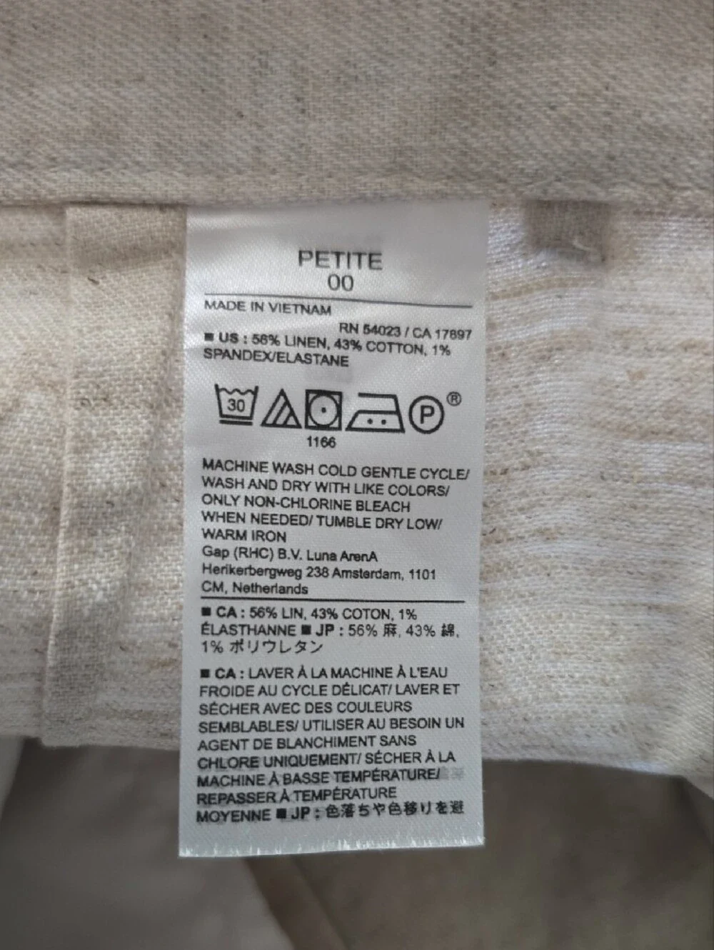 Banana Republic Linen Wide-Leg Chinos in Light Cream